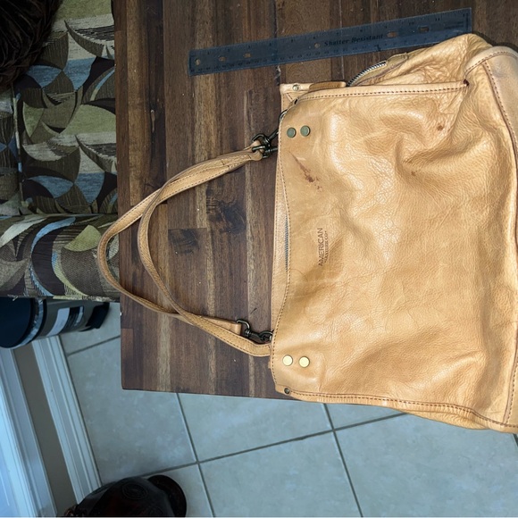 AMERICAN Leather Co Two Way Satchel in cafe latte Leather Long Beach Satchel - Picture 8 of 12